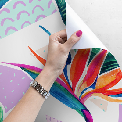 Tapisserie murale Jungle aux couleurs bohèmes