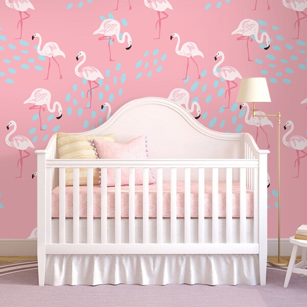 Papier peint Une promenade parmi les flamants roses