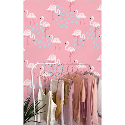 Papier peint Une promenade parmi les flamants roses