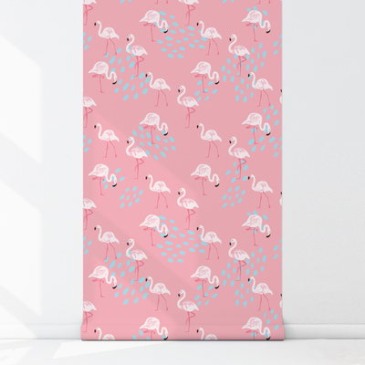 Papier peint Une promenade parmi les flamants roses