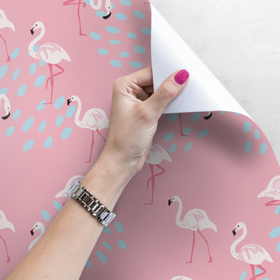 Papier peint Une promenade parmi les flamants roses