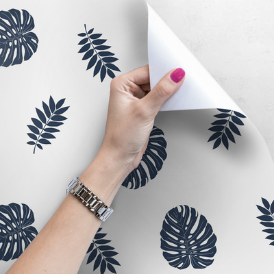 Papier peint panoramique Feuilles de Monstera miniatures