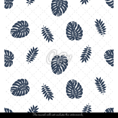 Papier peint panoramique Feuilles de Monstera miniatures