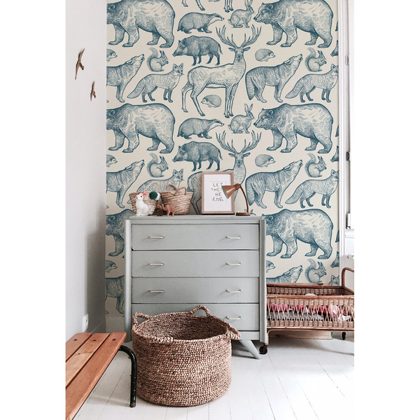 Papier peint Visite des animaux de la forêt