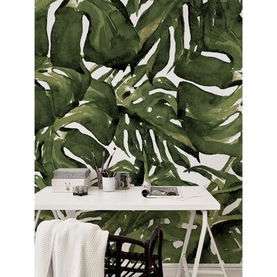 Papier peint adhésif Monstera peint avec de la peinture