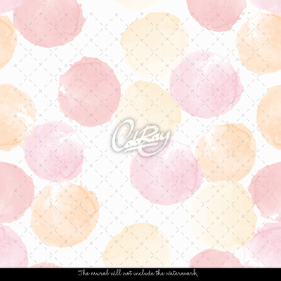 Tapisserie murale Gros pois roses