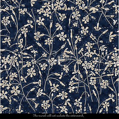 Papier peint panoramique Petites fleurs laiteuses dans une nuit noire