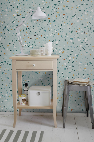 Papier peint Terrazzo vert clair