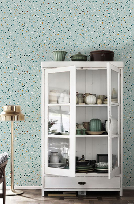 Papier peint Terrazzo vert clair