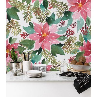 Tapisserie murale Fleurs peintes au pinceau