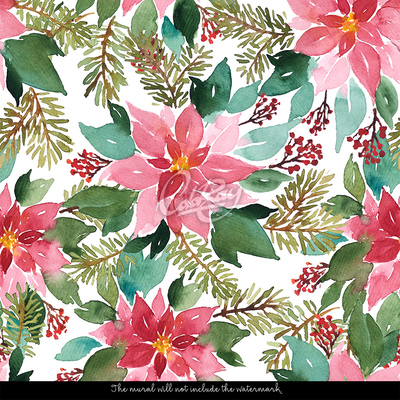 Tapisserie murale Fleurs peintes au pinceau