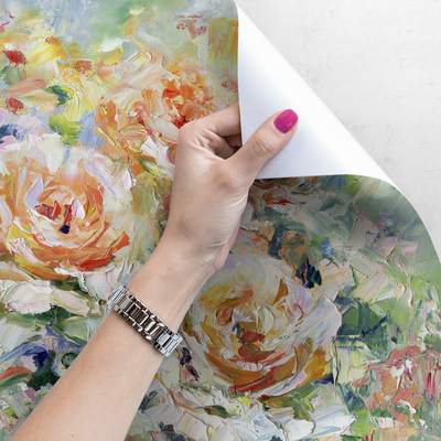 Tapisserie murale Roses peintes romantiques