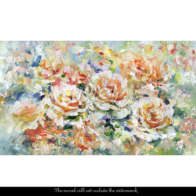 Tapisserie murale Roses peintes romantiques