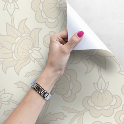 Tapisserie murale Fleurs beiges subtiles