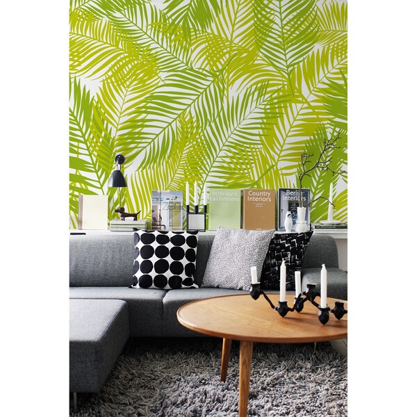 Papier peint Feuilles de palmier céladon