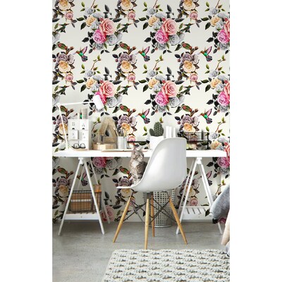 Papier peint panoramique Colibris magiques dans le jardin