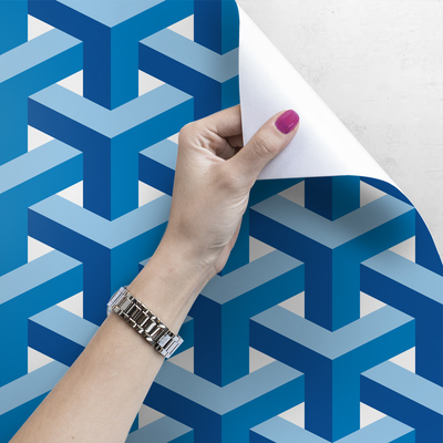 Tapisserie panoramique Illusion bleue