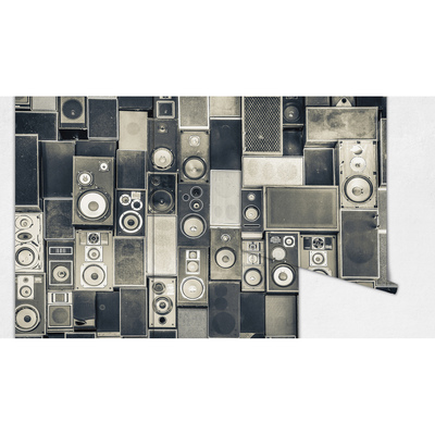 Papier peint Les sons de la musique et des haut-parleurs sur le mur
