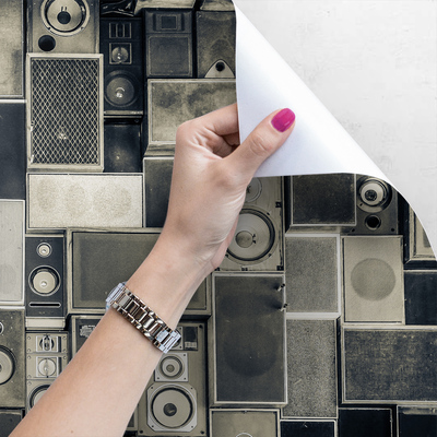 Papier peint Les sons de la musique et des haut-parleurs sur le mur