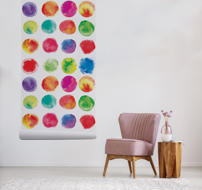 Papier peint Taches d'aquarelle arc-en-ciel