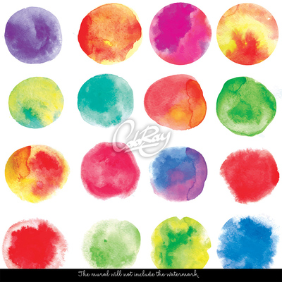Papier peint Taches d'aquarelle arc-en-ciel