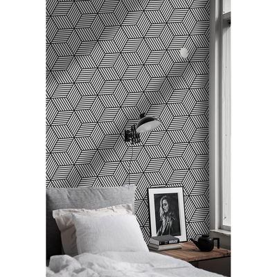 Papier peint adhésif Carrés de créateurs en noir