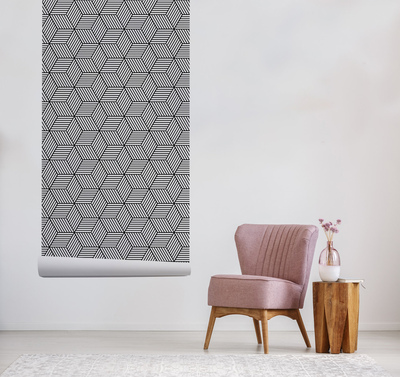 Papier peint adhésif Carrés de créateurs en noir