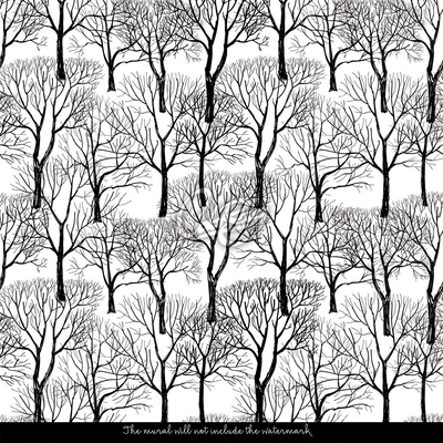 Tapisserie panoramique Paysage d'hiver dans le parc