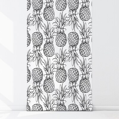 Papier peint adhésif Croquis d'ananas