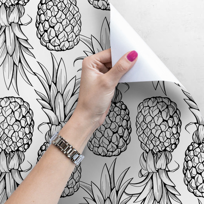 Papier peint adhésif Croquis d'ananas