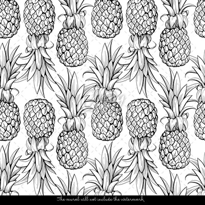 Papier peint adhésif Croquis d'ananas