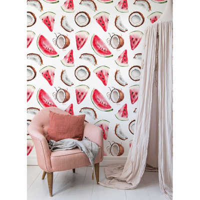Papier peint Cocktail noix de coco-pastèque