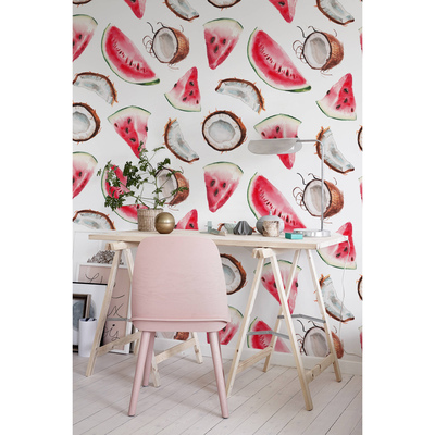 Papier peint Cocktail noix de coco-pastèque