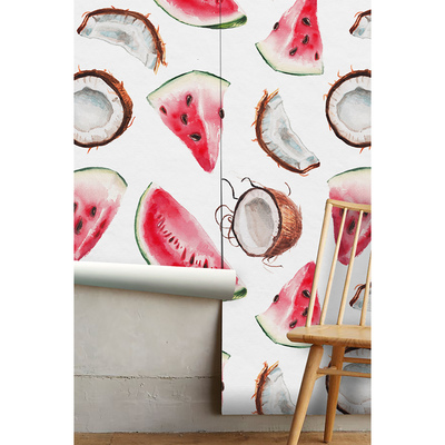 Papier peint Cocktail noix de coco-pastèque