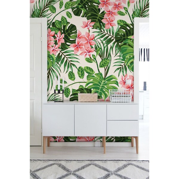 Tapisserie murale Fleurs d'hibiscus subtiles