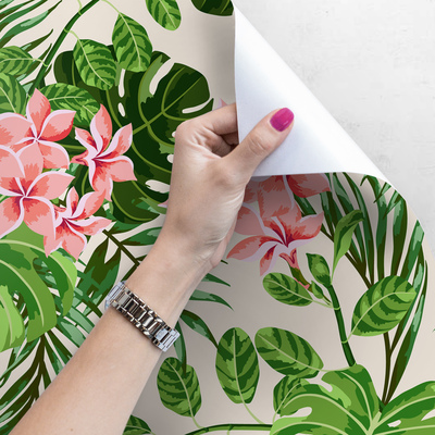 Tapisserie murale Fleurs d'hibiscus subtiles