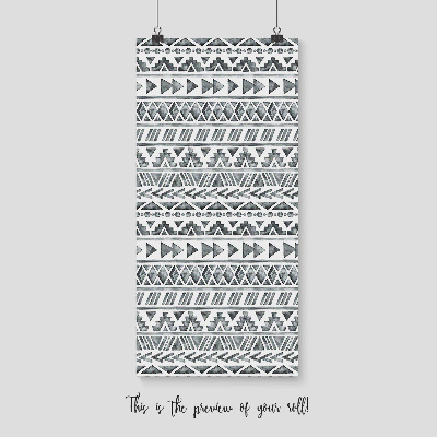 Papier peint Motifs ethniques gris et blancs