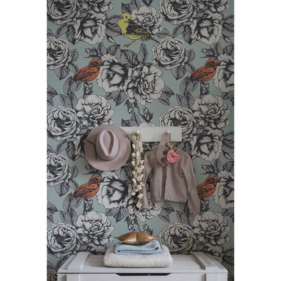 Papier peint panoramique Roseraie vintage