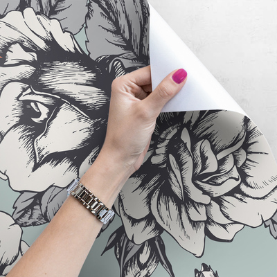 Papier peint panoramique Roseraie vintage