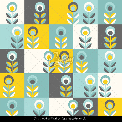 Tapisserie murale Fleurs de créateurs en carrés