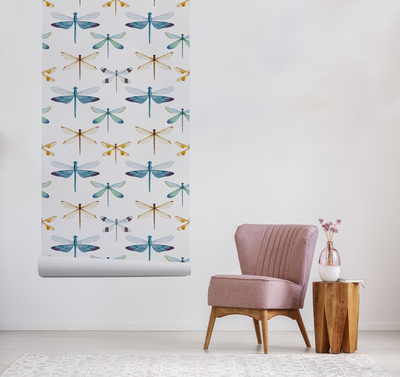 Tapisserie murale Libellules arc-en-ciel magiques