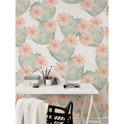 Papier peint Cactus à fleurs mexicains