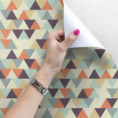 Tapisserie panoramique Petits triangles pastel