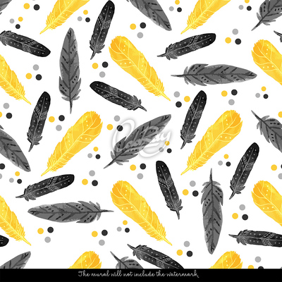 Tapisserie murale Plumes dorées vibrantes