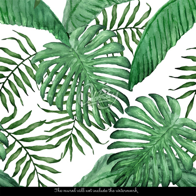 Papier peint adhésif Reposez-vous à l'ombre des feuilles de palmier