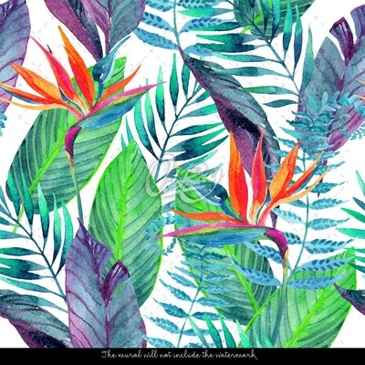 Papier peint Oasis arc-en-ciel paradisiaque