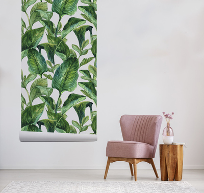 Papier peint Dans le fourré de feuilles tropicales