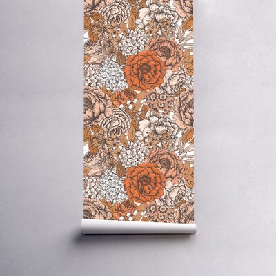 Tapisserie murale Roses baroques