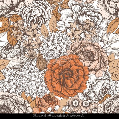 Tapisserie murale Roses baroques