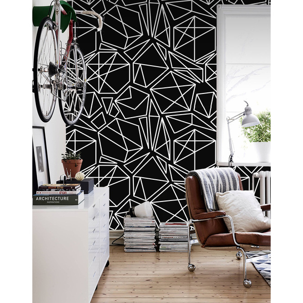 Tapisserie murale Géométrie en noir et blanc